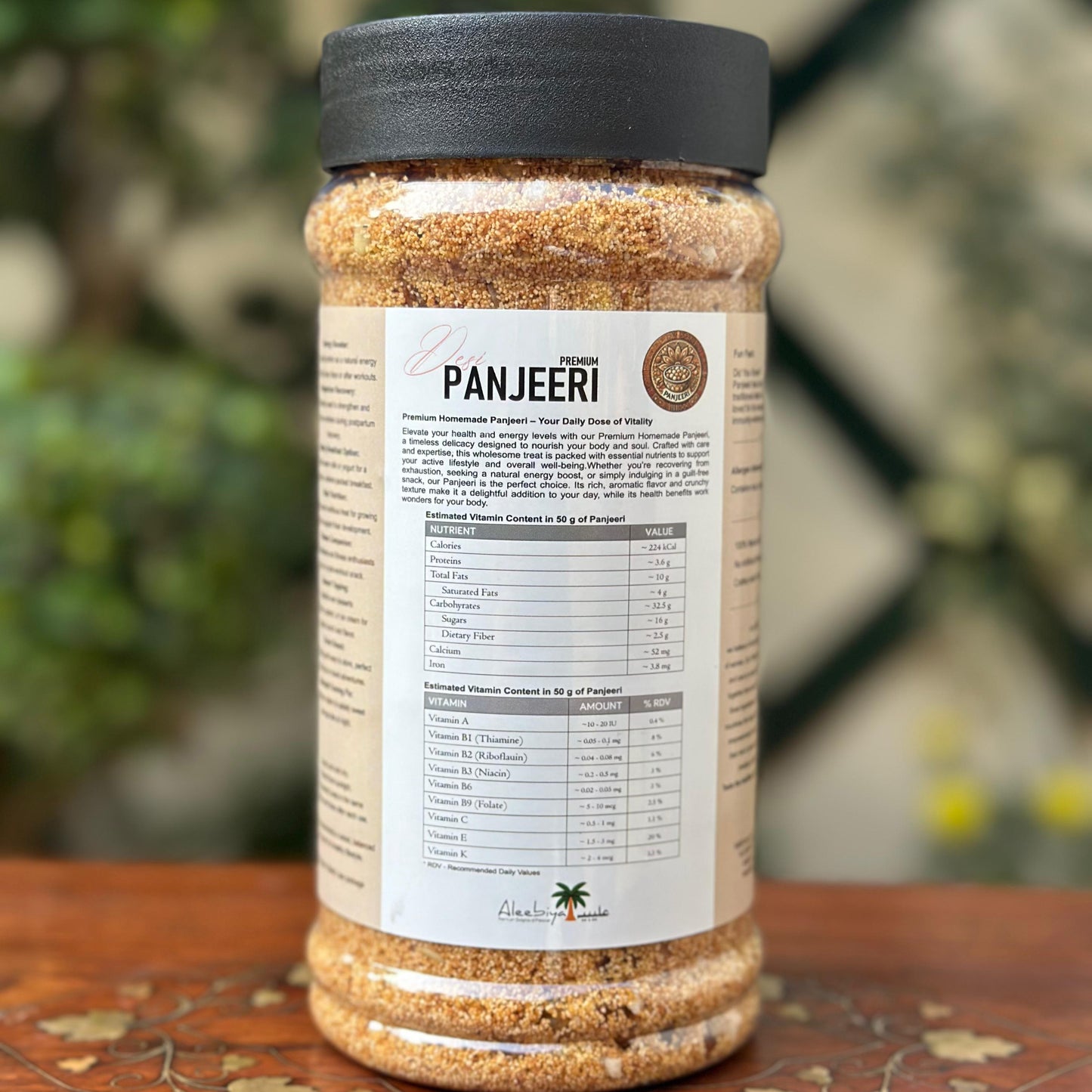 Aleebiya’s Panjeeri – A traditional nutrient-rich superfood made with premium dry fruits, seeds, semolina, and jaggery for energy and wellness.